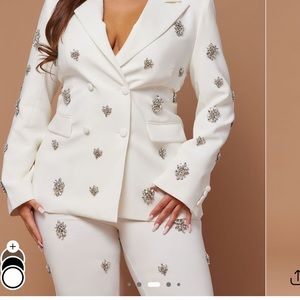 Fashion Nova Verona Blazer with Silver Embellishments